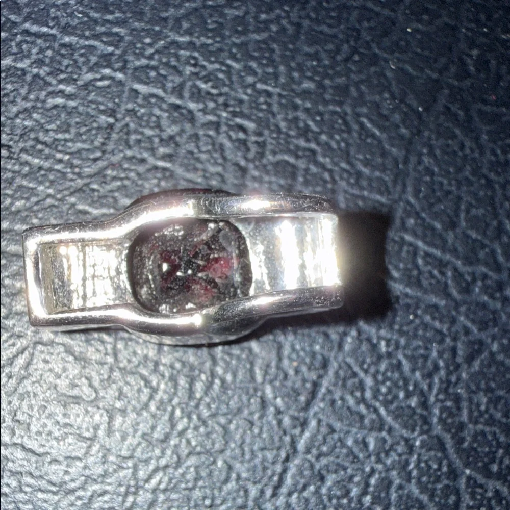 Silver and Black / Red Faceted Stone necklac elegant - Picture 7 of 10